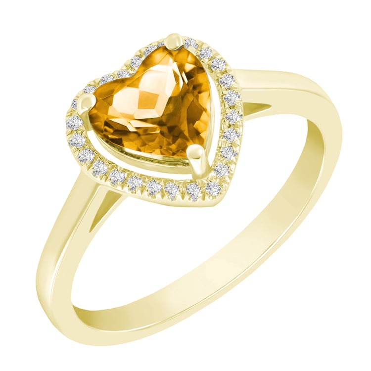 Zlatý prsteň s citrínovým srdcom 35455