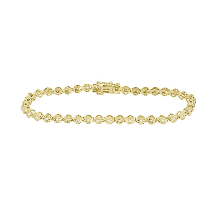 Náramok s trblietavými diamantmi zo žltého zlata 85216