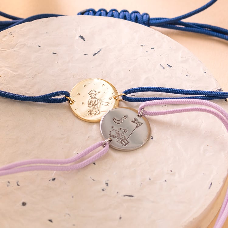 Povrázkový náramok Malý princ s ružou a gravírom 121158