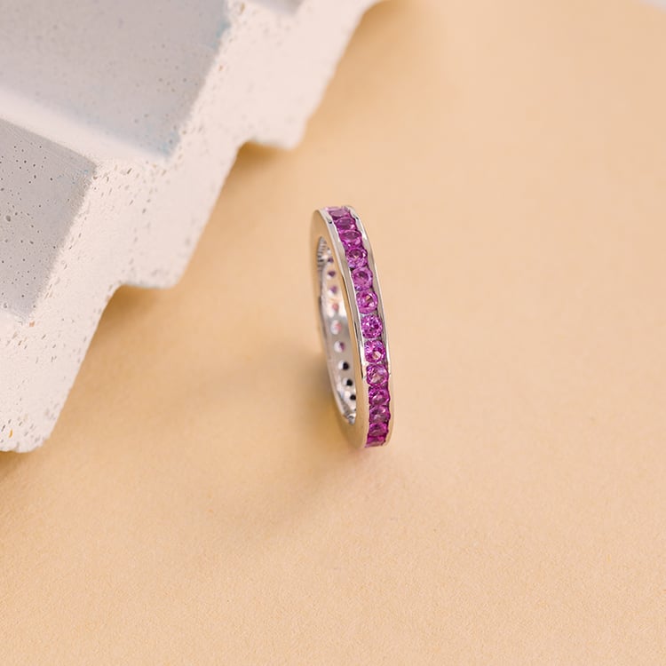 Zafírový eternity prsteň zo striebra Olwen 120717