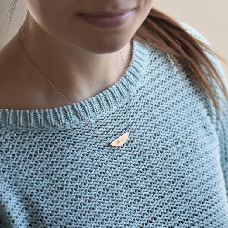 Zlatý polmesiac s diamantom a gravírom vašej voľby Janann 114531