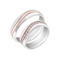 Svadobné prstene z viacfarebného zlata s diamantmi Julieso