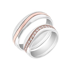 Svadobné prstene z viacfarebného zlata s diamantmi Julieso