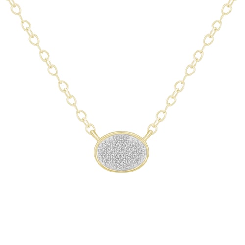 Oválny minimalistický náhrdelník s diamantmi Vanesha