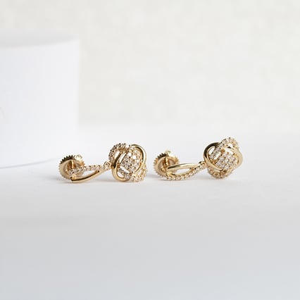 Prepletané diamantové náušnice Earlene