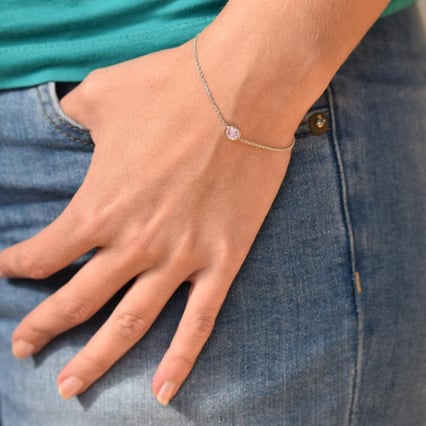 Platinový náramok s morganitom Rollie