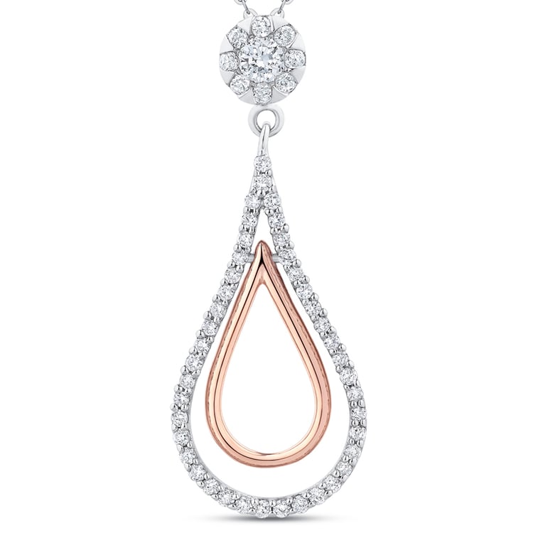 Romantický diamantový prívesok z viacfarebného zlata