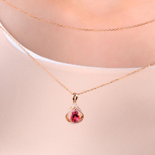 Náhrdelník s turmalínom a diamantmi 3558