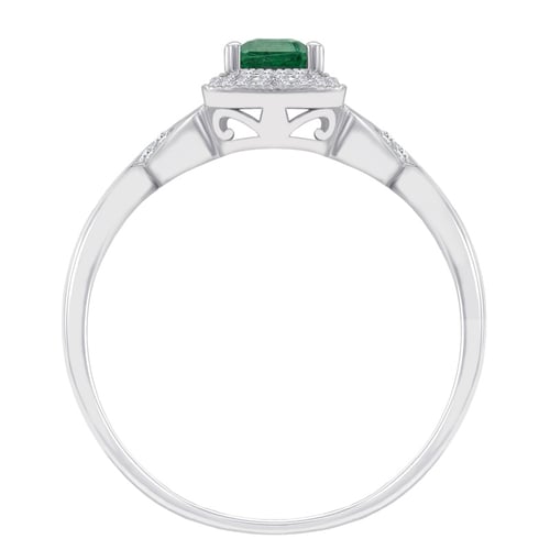 Elegantný smaragdový zlatý prsteň s diamantmi James