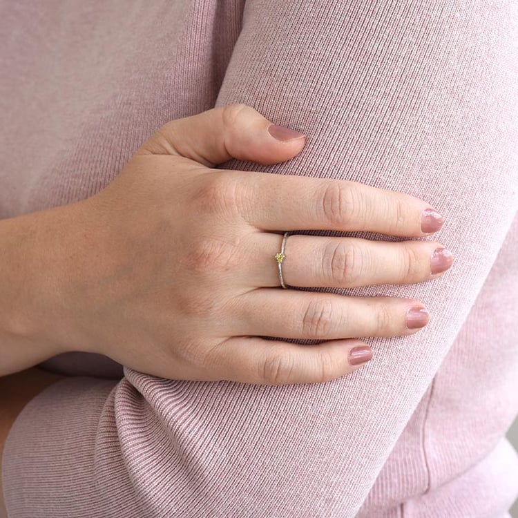 Prsteň s diamantom zo striebra 86096