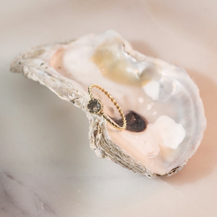 Prepletený prsteň so salt and pepper diamantom Leena 103536