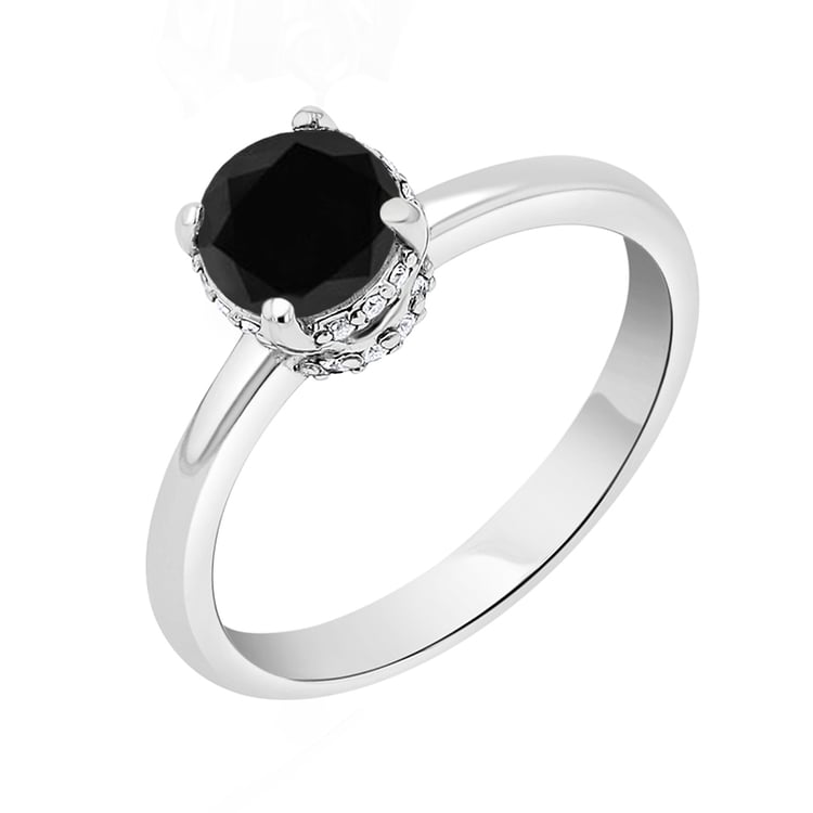 Prsteň s čiernym a bielymi diamantmi Ymos