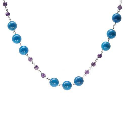 Ametystový náhrdelník s tyrkysmi