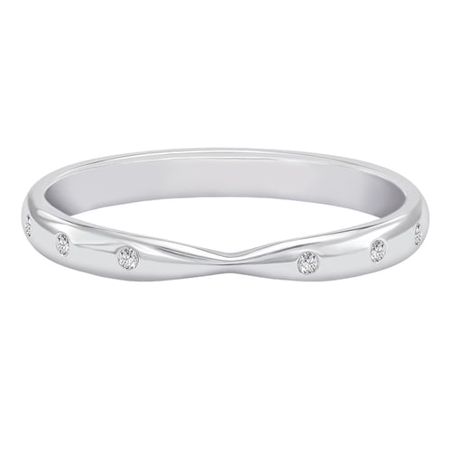 Platinový minimalistický eternity prsteň s diamantmi Conall