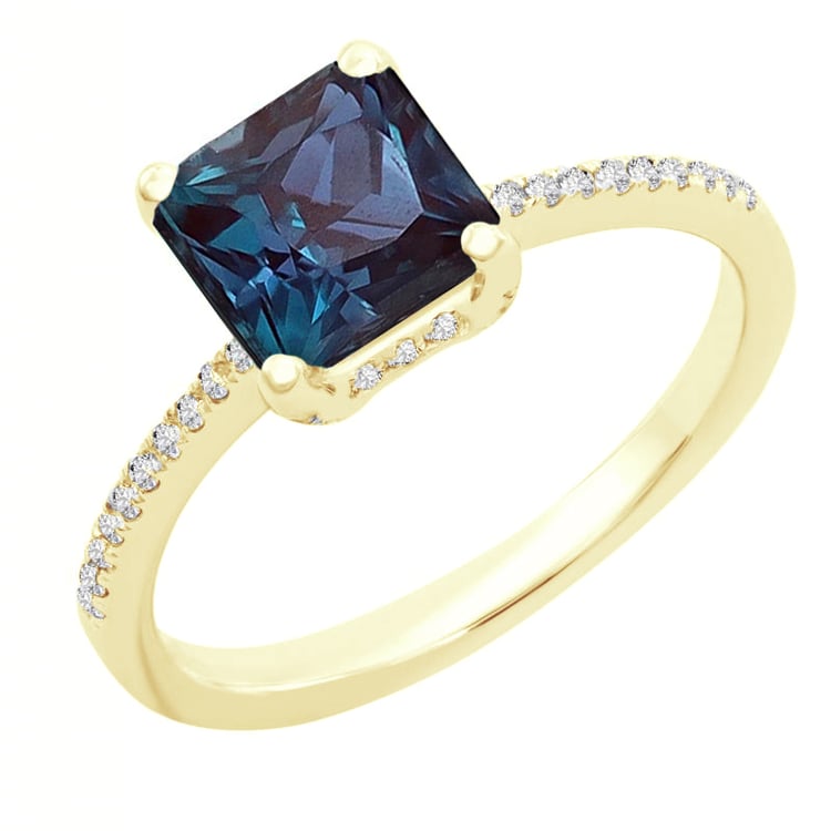 Prsteň s lab-grown alexandritom a diamantmi Kip 146410