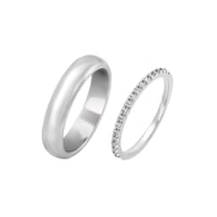 Eternity prsteň s lab-grown diamantmi a pánsky pologuľatý prsteň Amine