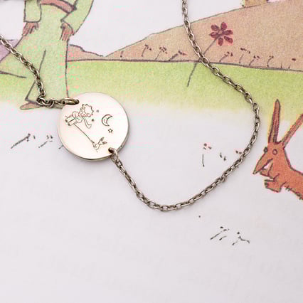 Zlatý náramok Malý princ s líškou a gravírom