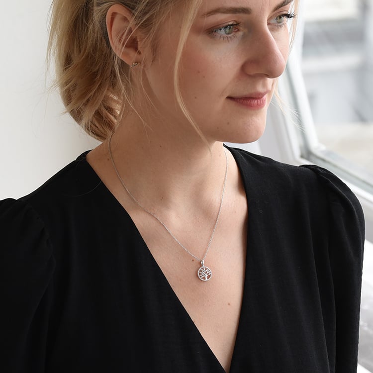 Strieborný strom života s lab-grown diamantmi Neela 104389