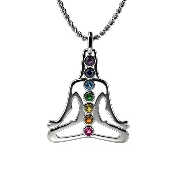 Čakrový náhrdelník z bieleho zlata 16675