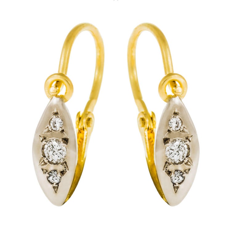 Zlaté náušnice s diamantmi Puppis