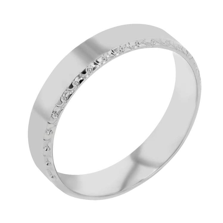 Zlaté svadobné obrúčky so zdobenými okrajmi Myron 113787