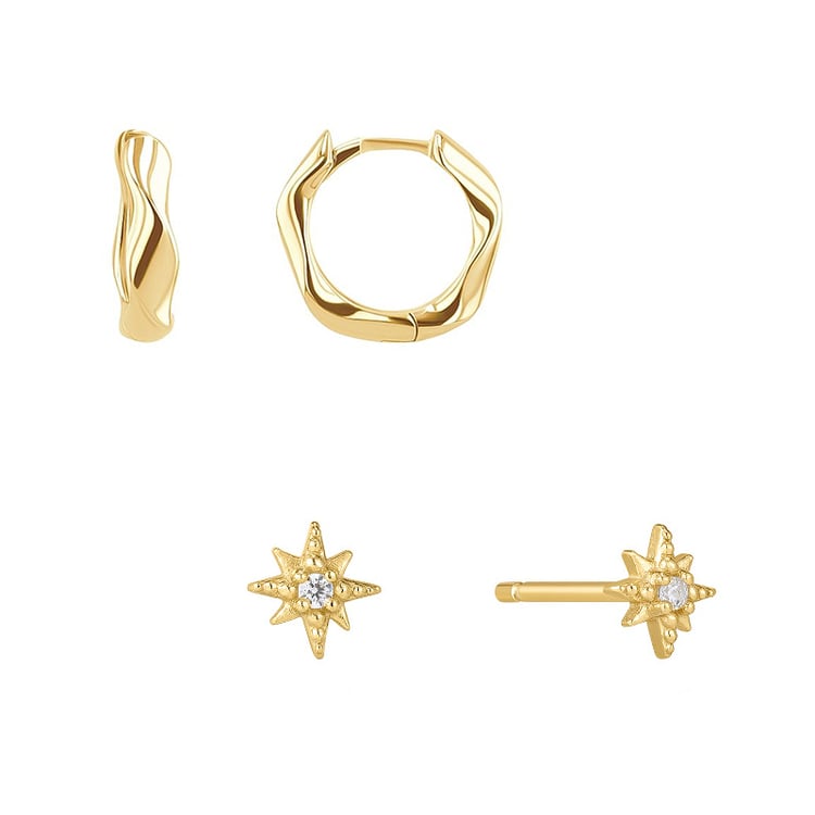 Pozlatený set náušnic so zirkónmi Perica