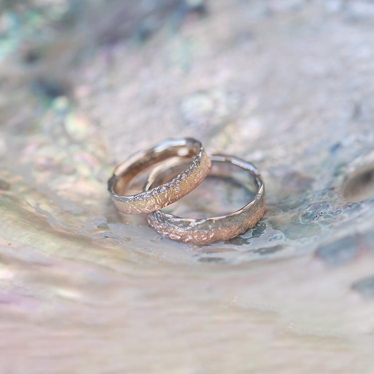 Unikátné svadobné obrúčky zo zlata s diamantmi Rachen 97253