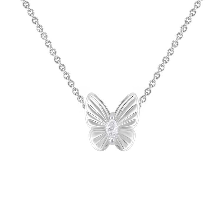 Zlatý prívesok s lab-grown diamantom v tvare motýľa Larisa 163225