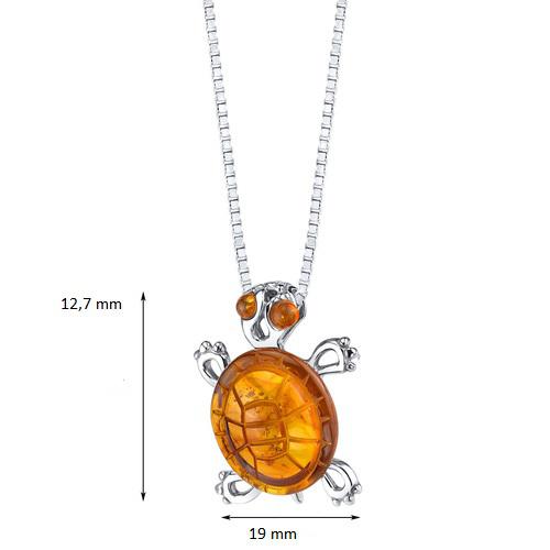 Striebroný náhrdelník s korytnačkou 12572