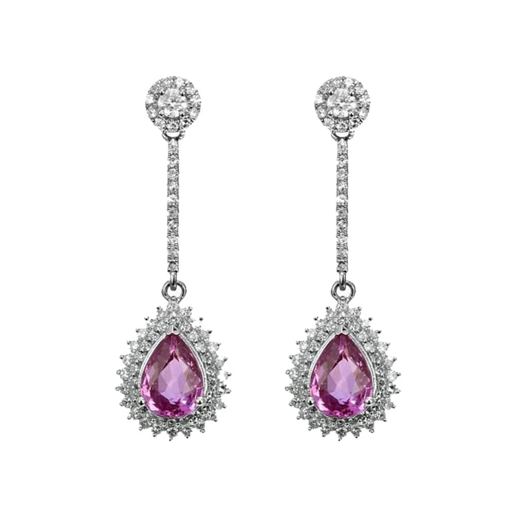 Zafírové náušnice s diamantmi