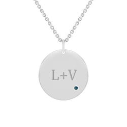 Platinový prívesok s modrým diamantom a gravírom Lorenzo