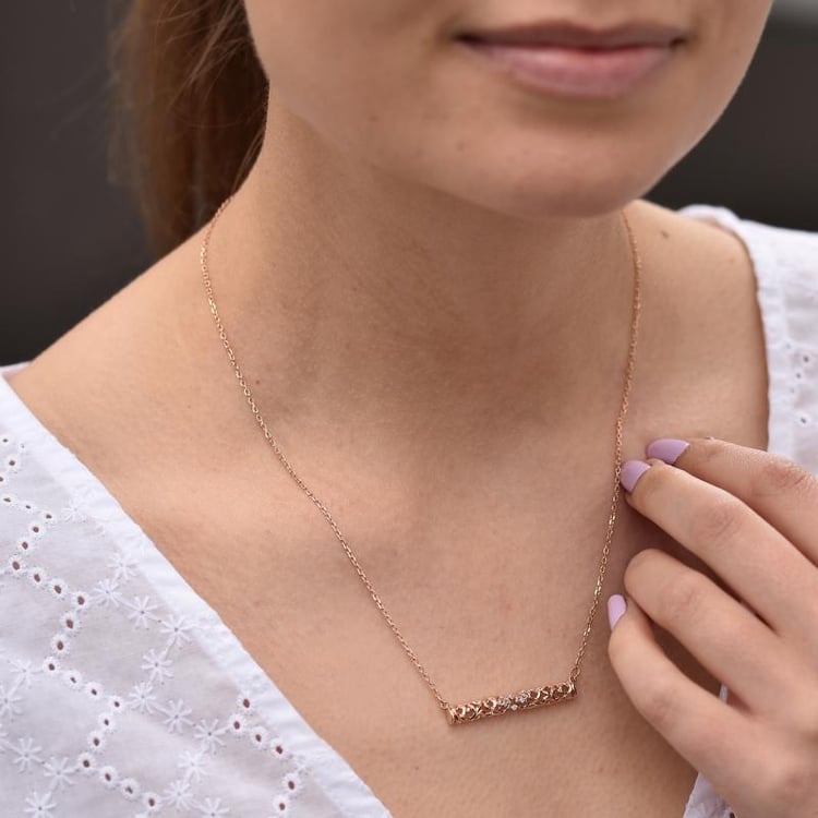 Vintage náhrdelník filigrán s diamantmi 43556