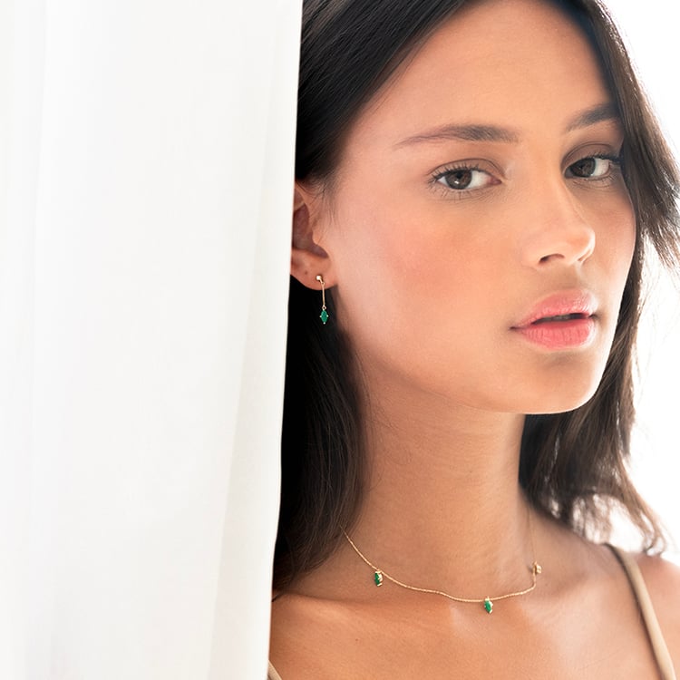 Zlatý náhrdelník s brazílskymi smaragdy 143216