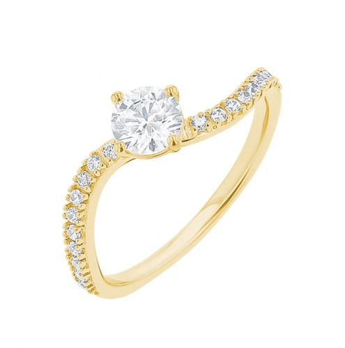 Atypický zásnubný prsteň s diamantom Elise