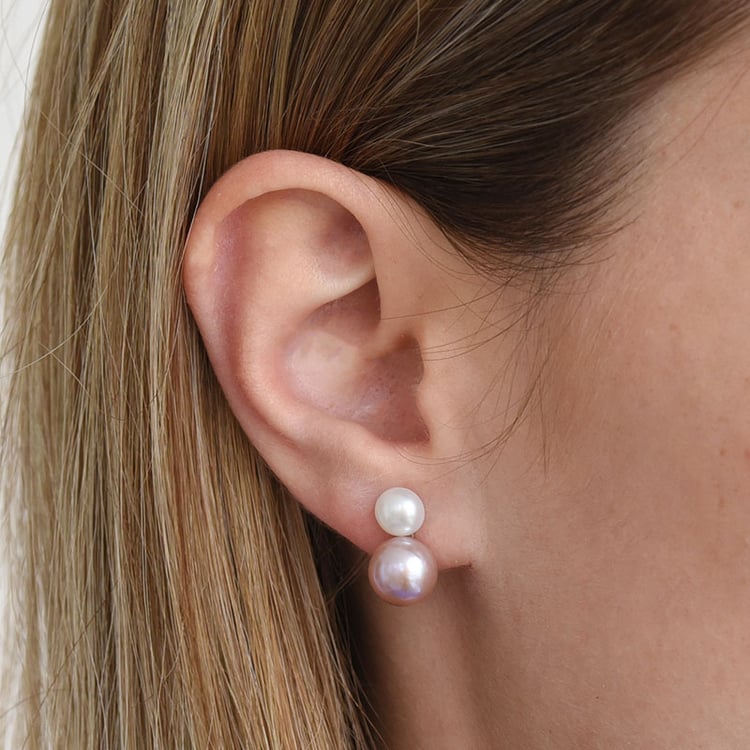 Strieborné decentné perlové náušnice 83240
