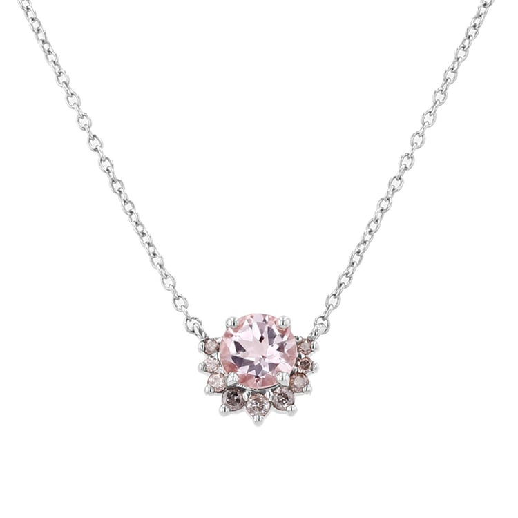 Zlatý náhrdelník s morganitom Traci 97083