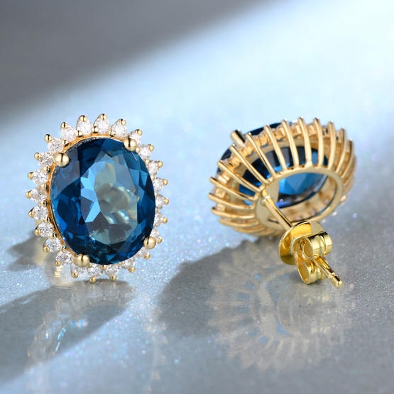 Náušnice zo žltého zlata s topásmi Akili 5685