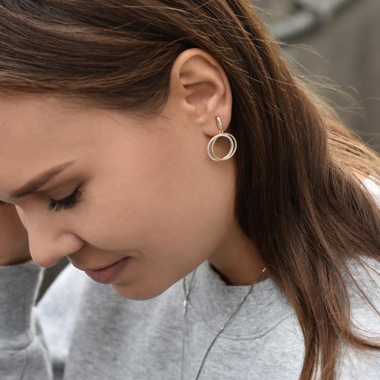 Strieborné pozlatené náušnice 35348