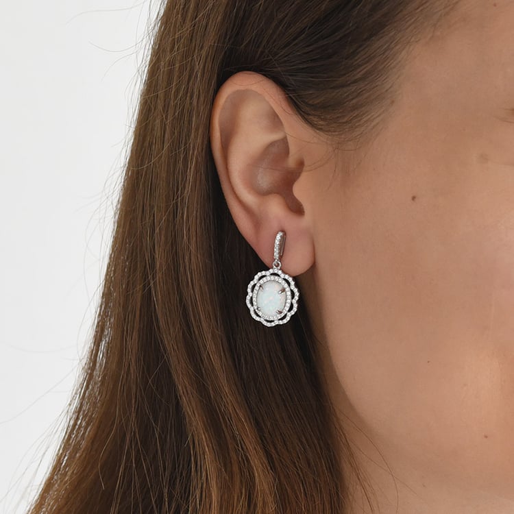 Strieborné opálové náušnice 71175