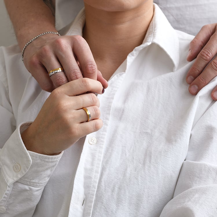 Zlaté svadobné obrúčky s tremi diamantmi Melton 133268