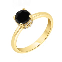 Prsteň s čiernym a bielymi diamantmi Ymos