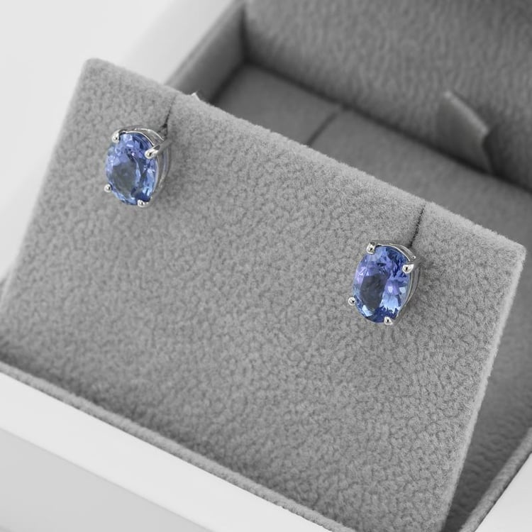 Zlaté náušnice s tanzanitmi 45684