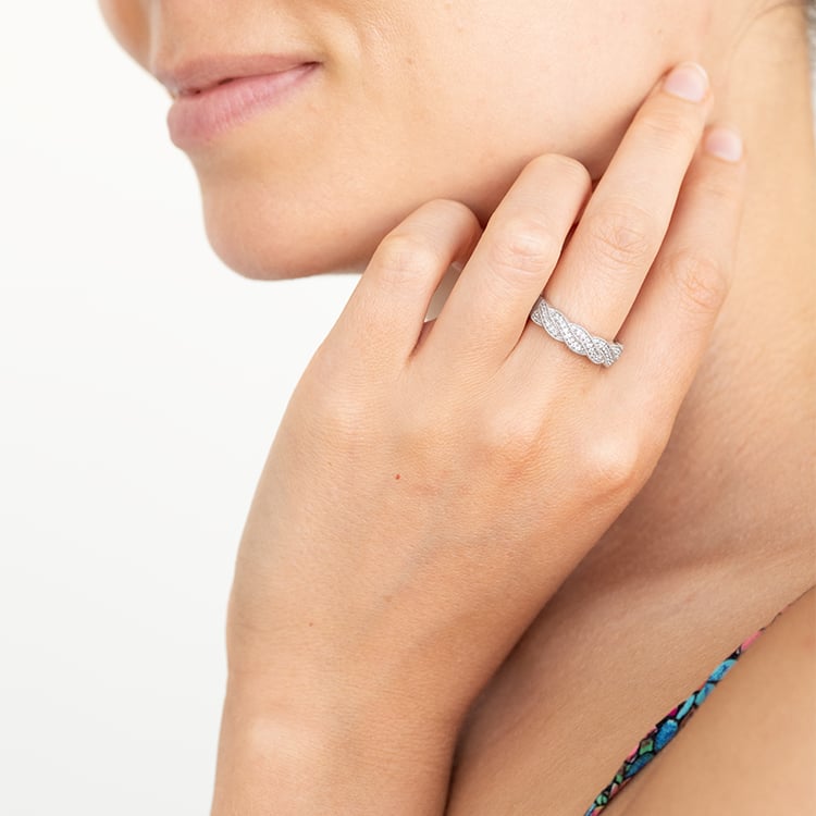 Eternity obrúčka s lab-grown diamantmi a pánsky komfortný prsteň Caika 128804