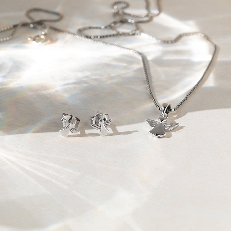 Strieborné náušnice s anjelmi 140260