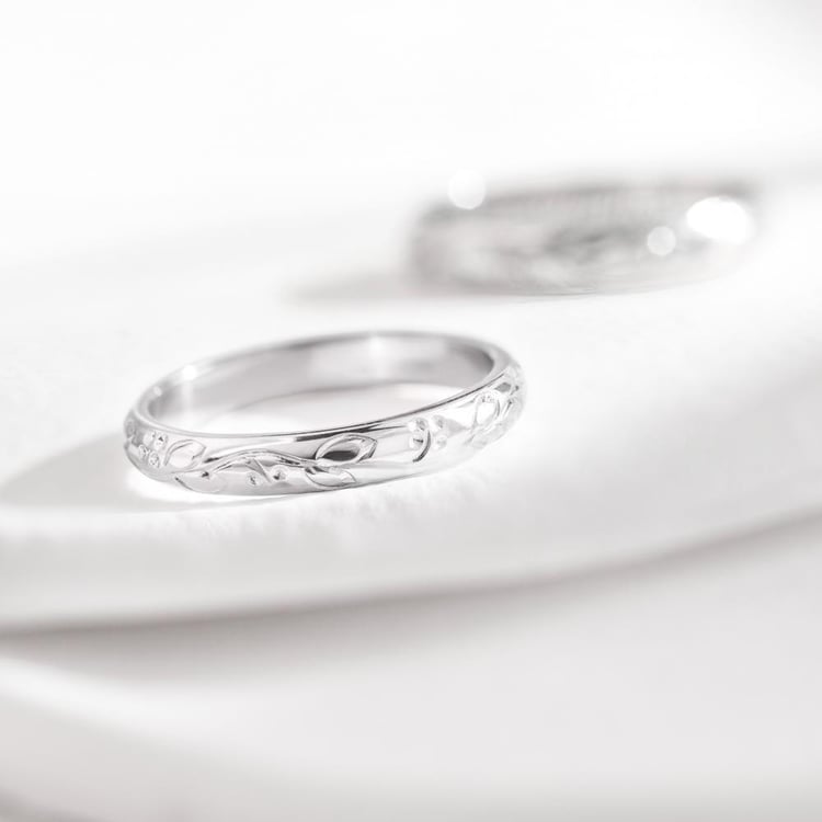 Platinové svadobné obrúčky s kvetinovým motívom Uvien 157880