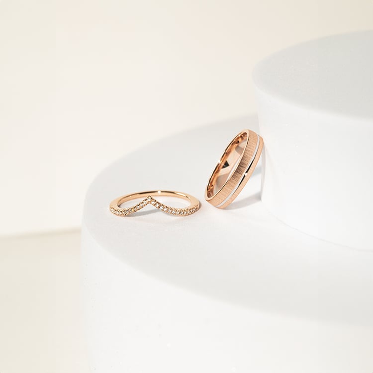 Zlaté svadobné obrúčky z kombinovaného zlata Doyle 142624