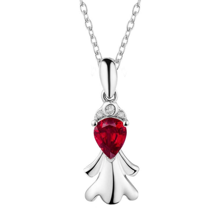 Rubínový náhrdelník z bieleho zlata 78451