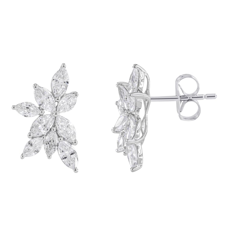 Luxusné náušnice s marquise lab-grown diamantmi Ishita