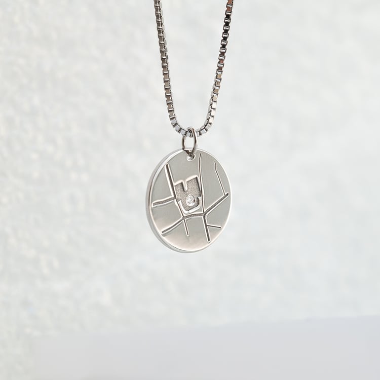 Zlatý disk s diamantom a mapou podľa vášho výberu Florian 144229