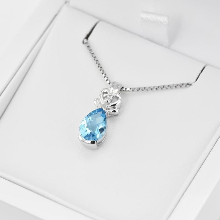 Náhrdelník s modrym topásom 19202